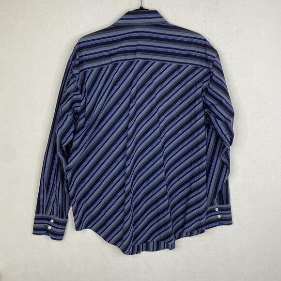 Ted Baker Blue Pinstriped Dress Button Down Top - Picture 3 of 3